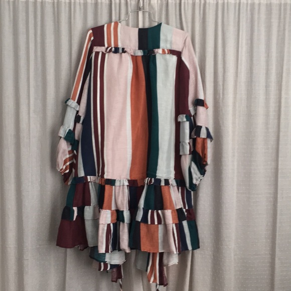 Apiece Apart Striped Linen Wrap Dress - Picture 5 of 7